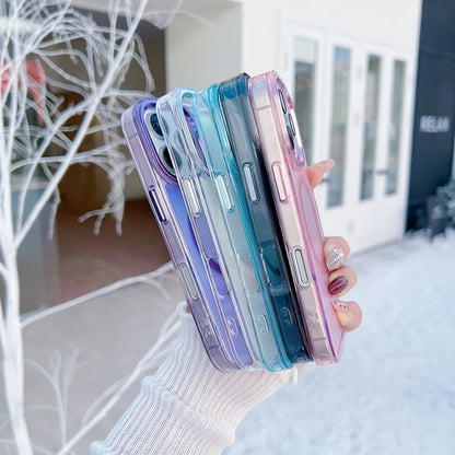 MagSafe Clear Aurora iPhone Case – Metal Lens Frame, Wireless Charging