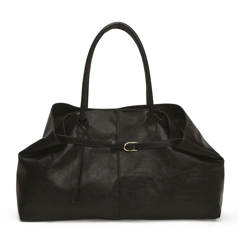 PU Leather Square Shoulder Bag for Women – Retro Underarm Tote
