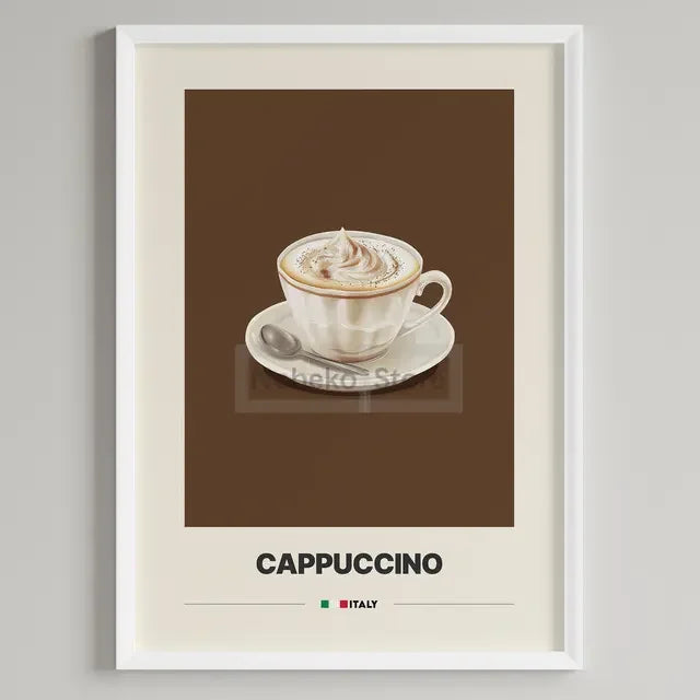 Italian Coffee Minimalist Poster | Cappuccino Espresso Latte Wall Art Print