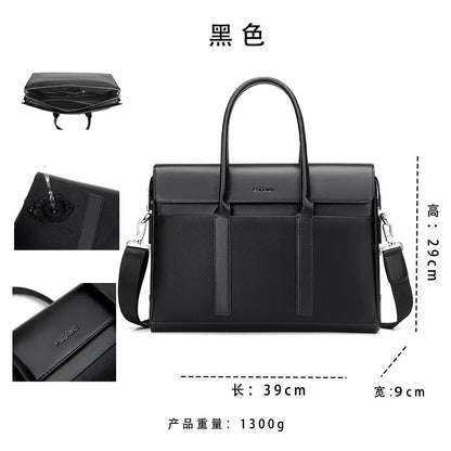 Men's Leather Briefcase Alligator Texture Business Bag