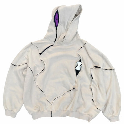 Alien Patchwork Embroidered Hoodie – Women's Streetwear Sweatshirt