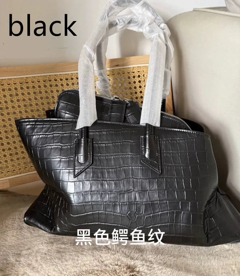 Crocodile Pattern Leather Tote Bag – Large Capacity Shoulder Bag