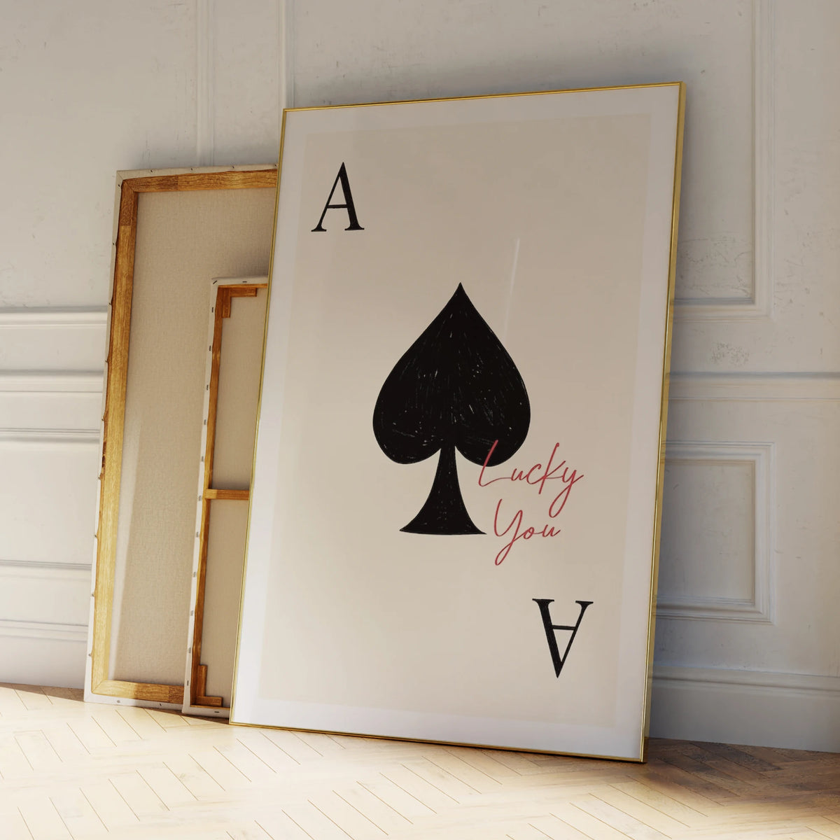Lucky You Ace of Spades Wall Art Print – Playing Card Poster