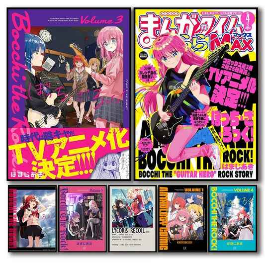Bocchi the Rock Anime Poster Canvas Print – Kawaii Music Wall Art