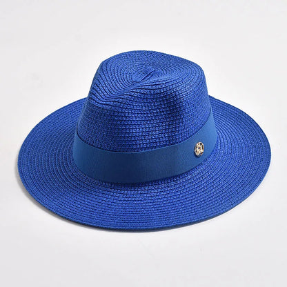 Panama Straw Sun Hat Unisex Elegant Beach Travel Hat