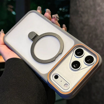 MagSafe Frosted iPhone Case with Ring Holder Stand