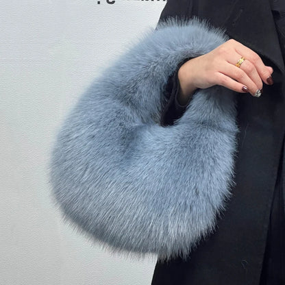 Fashion Soft Plush Half Moon Bags