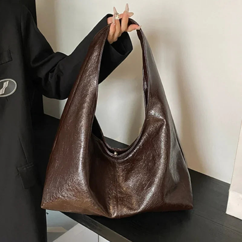 Large Capacity PU Leather Hobo Underarm Bags