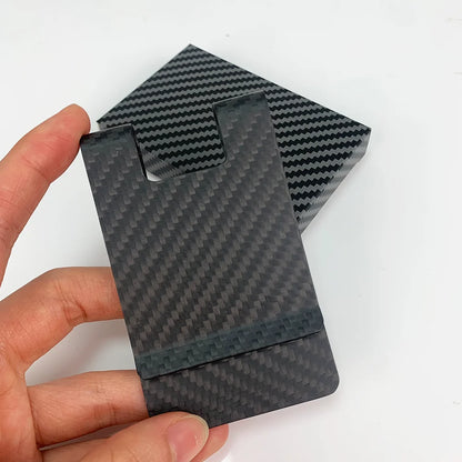 Carbon Fiber RFID Money Clip Wallet – Slim Card Holder for Men