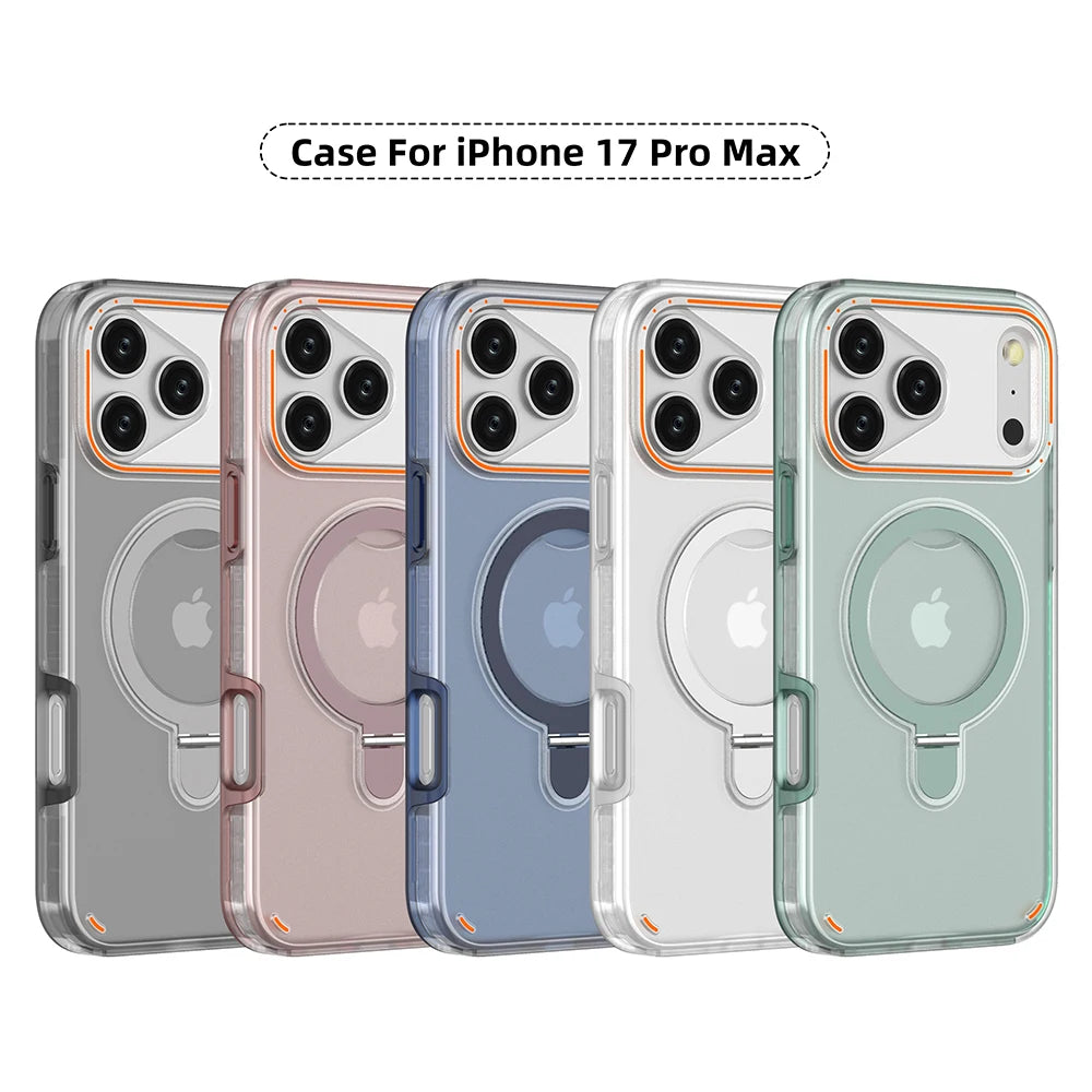 MagSafe Magnetic Ring Stand Matte Phone Case – iPhone 11 to 17 Series
