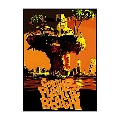 Gorillaz Poster – Anime Rock Band Wall Art Print for Music Fans