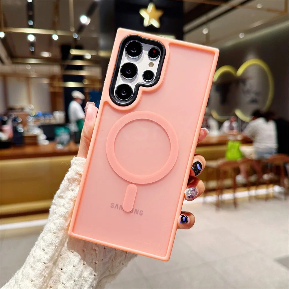 Samsung Magnetic Matte Phone Case – S22 S23 S24 S25 MagSafe