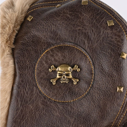 Skull Bomber Hat – Faux Fur Trapper Hat with Earflaps