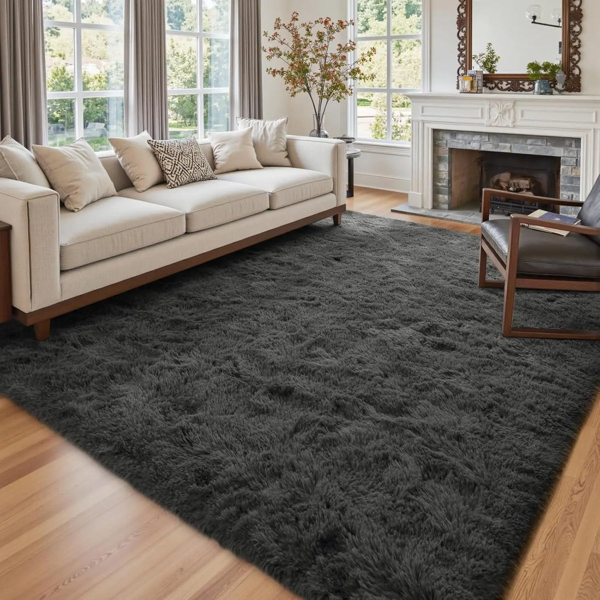 Soft Fluffy Area Rug – Non-Slip Shaggy Rug for Living Room & Bedroom