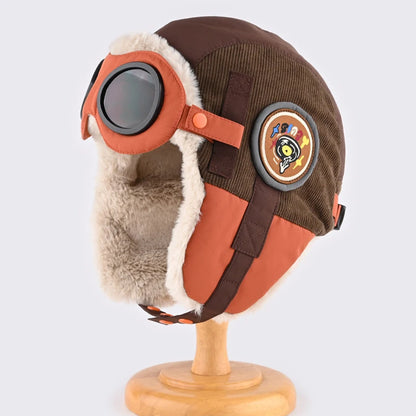 Men Winter Bomber Hat Goggles Outdoor Windproof Warm Earflap Russian Waterproof Ski - Waterproof