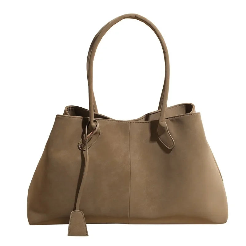 Faux Suede Solid Color High Quality Fashionable Versatile Handbag