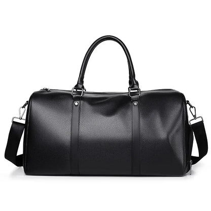 Leather Duffle Bag Men Large Capacity Vintage Travel Bag