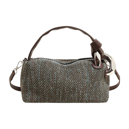 Straw Shoulder Bag for Women – Vintage Woven Crossbody Handbag