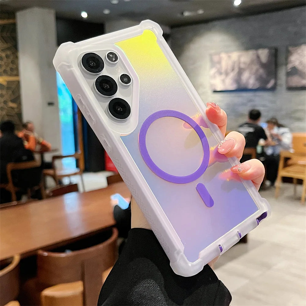 Magnetic Shockproof Samsung Case – Color-Changing Armor Cover
