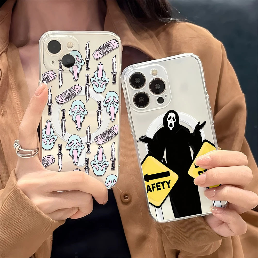 Ghostface Scream iPhone Case – Clear Magnetic Cover