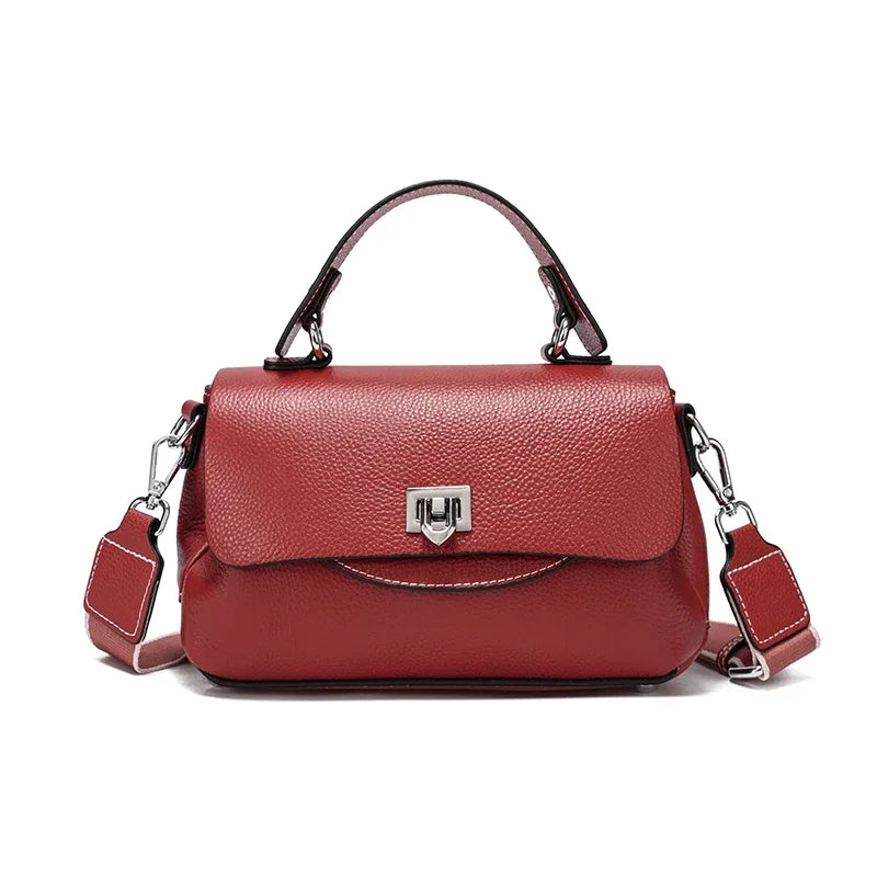 Women's Genuine Leather Crossbody Bag with Top Handle