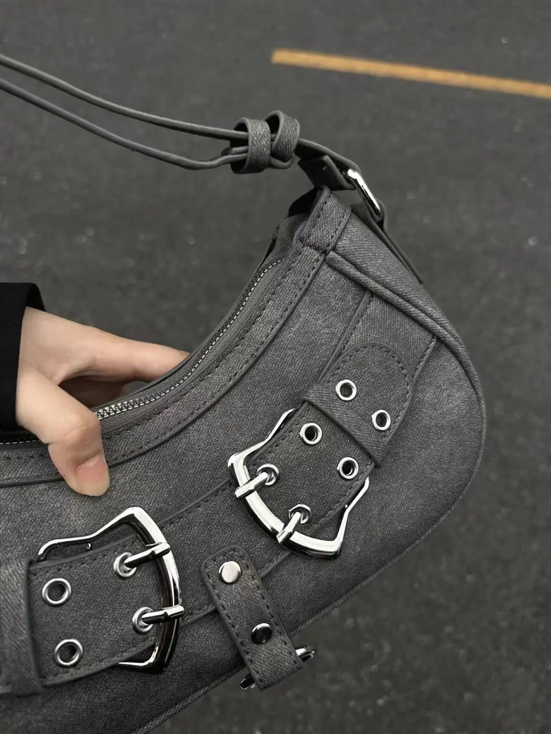 Sweet Cool Denim Grey Women Y2k Grunge Hot Girls Casual Handbag