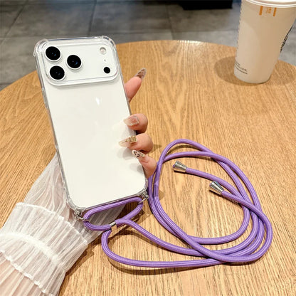 iPhone Crossbody Lanyard Case – Clear Shockproof Bumper Cover
