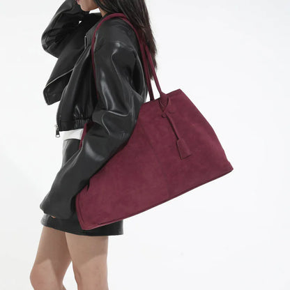 Suede Tote Bag for Women – Large Capacity Shoulder Bag