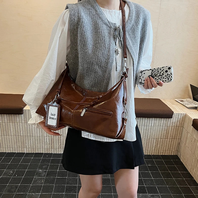 PU Leather Shoulder Bag – Women's Luxury Crossbody Underarm Bag