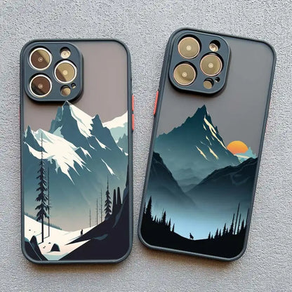 Mountain Peaks Landscape iPhone Case – Shockproof Frosted Cover