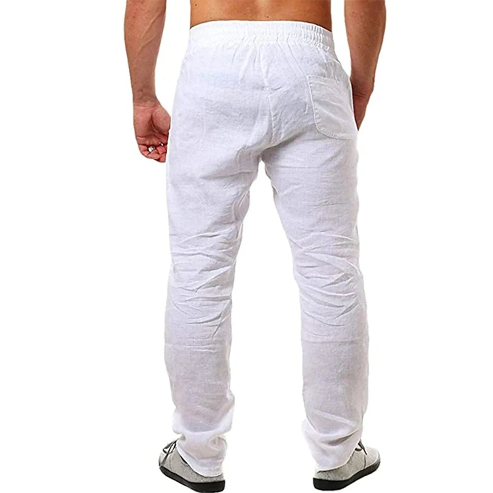 Men's Cotton Linen Pants – Breathable Streetwear Trousers S-3XL