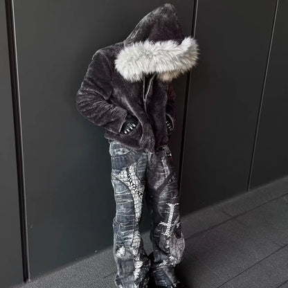 Cotton Coat Men Winter Warm Thick American Classic Fashionable Trendy Outerwear Fur Coats Mens