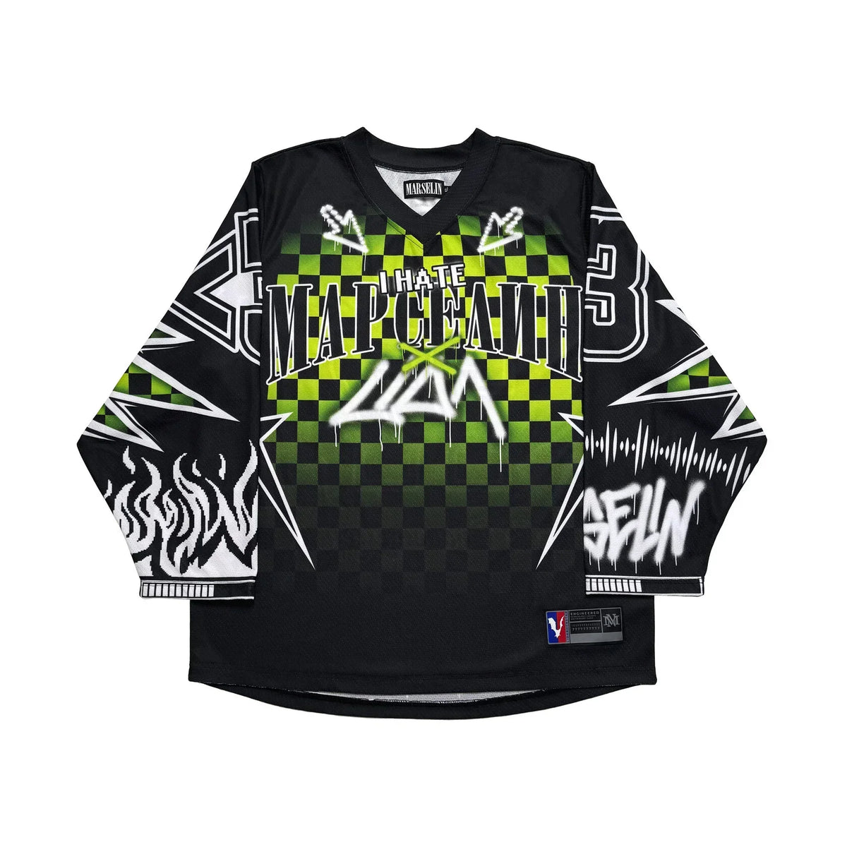 Oversized Goth Long Sleeve Baseball Jersey Shirt – Y2K Streetwear
