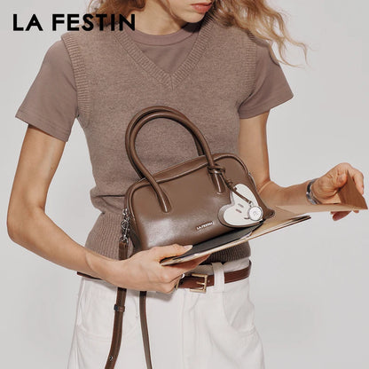 Luxury Designer Small Crossbody Shoulder Handbag Light Brown