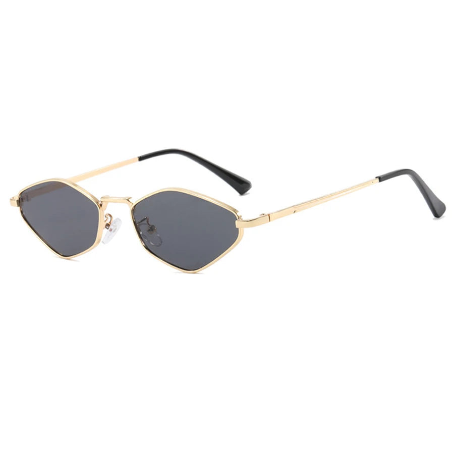 Women's Small Frame Polygon Sunglasses – UV400 Metal Designer Shades