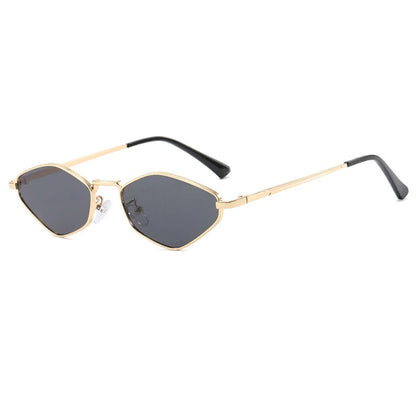 Women's Small Frame Polygon Sunglasses – UV400 Metal Designer Shades