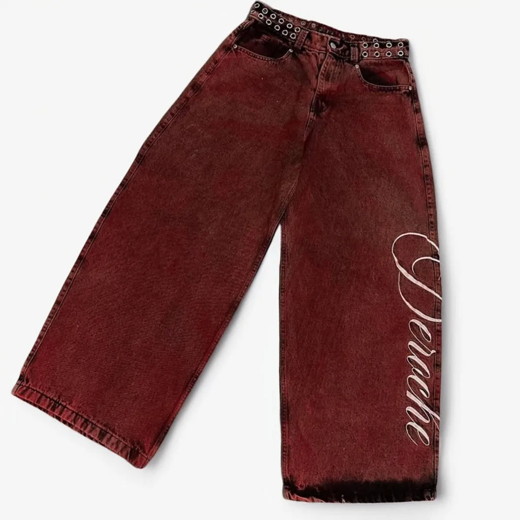 Y2K Wide Leg Baggy Jeans – Vintage Harajuku Streetwear Denim Pants