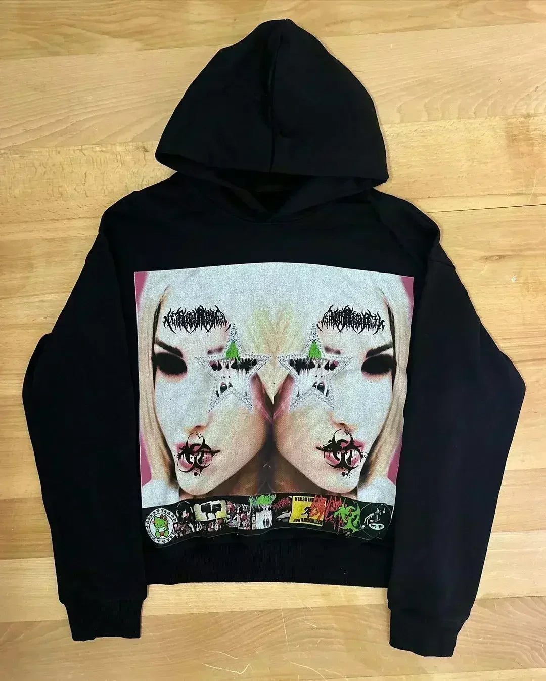 Gothic Graphic Hoodie – Women's Harajuku Punk Streetwear Sweatshirt