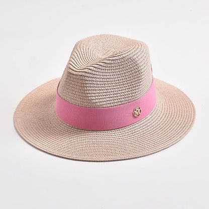 Panama Straw Sun Hat Unisex Elegant Beach Travel Hat
