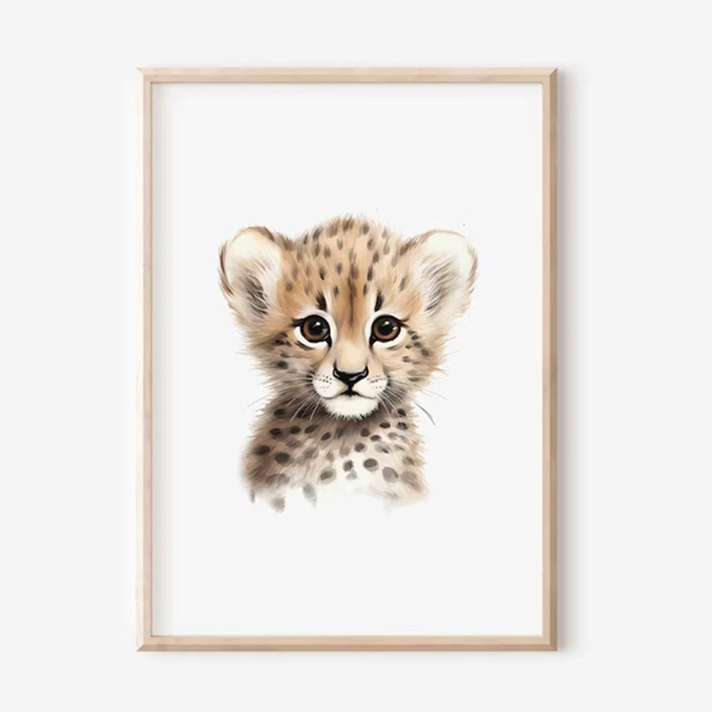 Cute Safari Animal Wall Art Print – Kids Room Nursery Poster