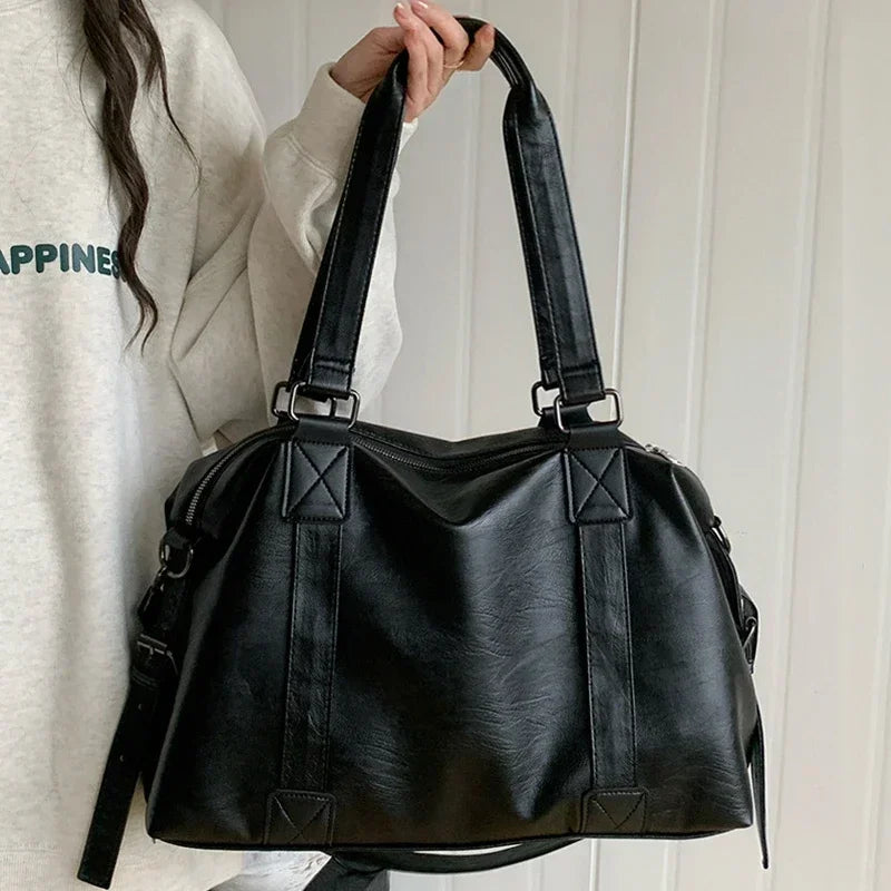 Large Capacity Black Shoulder Bags