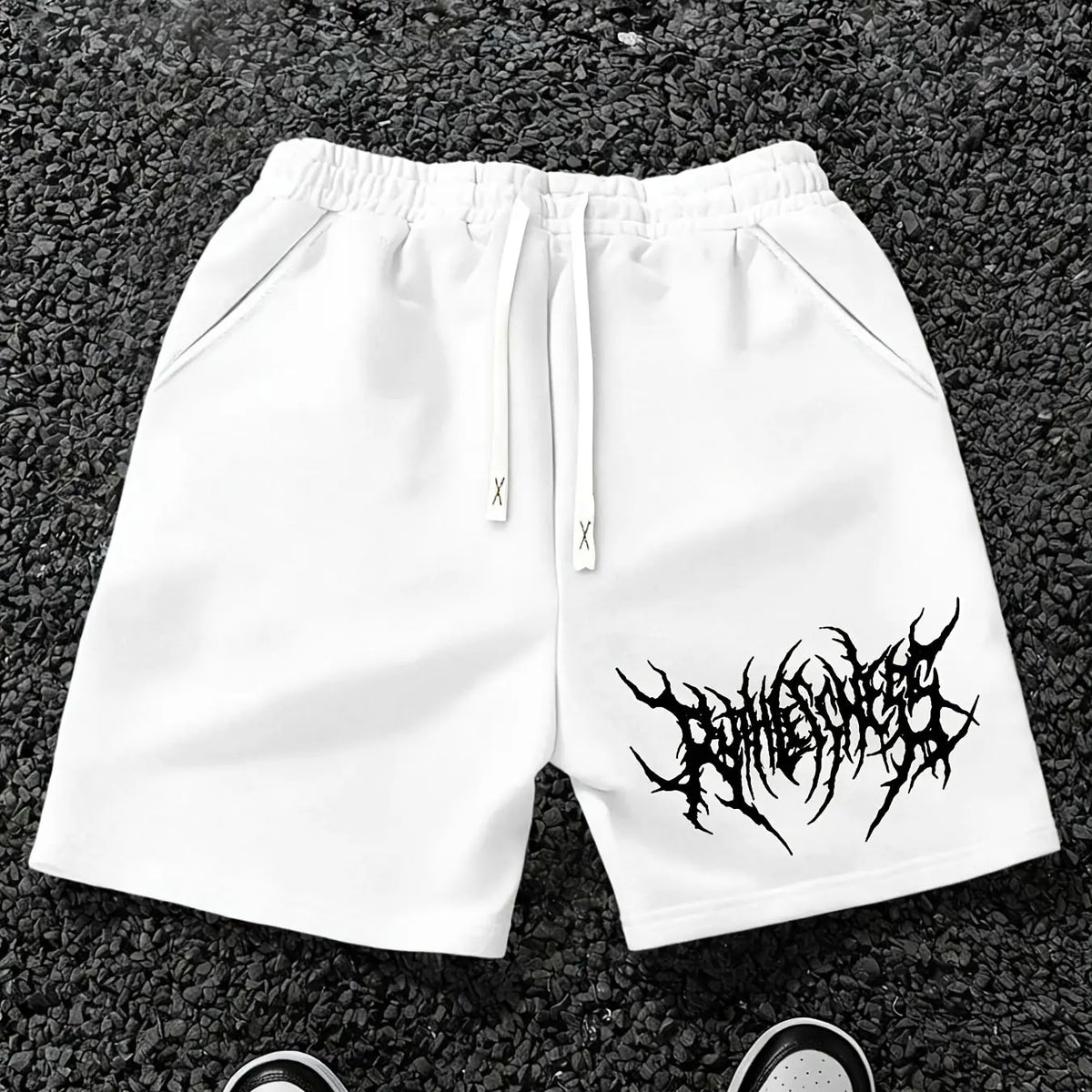 Men S Selling Letter Pattern Printed Drawstring Waist Shorts