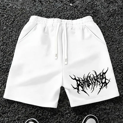 Men S Selling Letter Pattern Printed Drawstring Waist Shorts