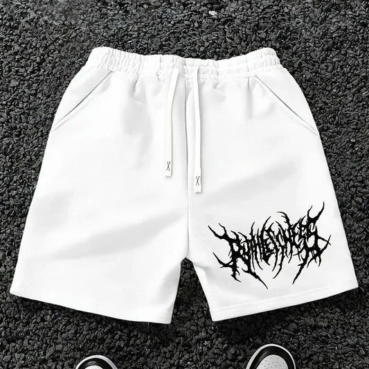 Men S Selling Letter Pattern Printed Drawstring Waist Shorts