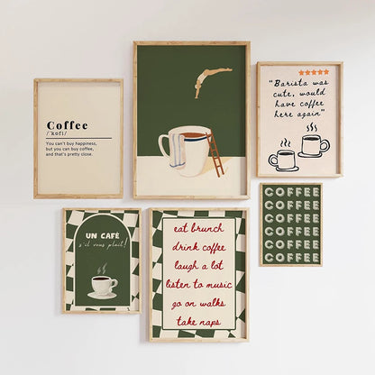 Coffee Diver Wall Art Print – Whimsical Kitchen Poster