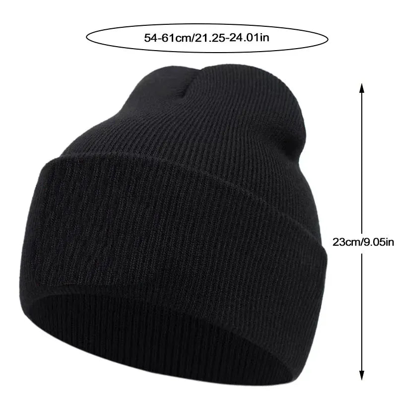 Angry Face Embroidered Knit Beanie – Unisex Winter Hat