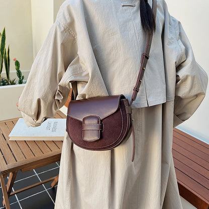 Winter Retro Saddle Shoulder Bag Luxury Designer Female Handbag