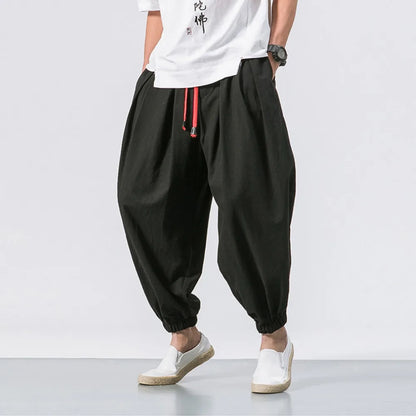 Men's Cotton Linen Harem Pants – Chinese Style Joggers