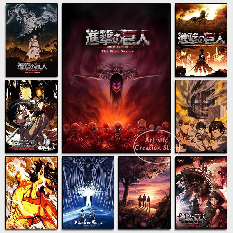 Attack Titan Canvas Poster – Attack on Titan Anime Wall Art