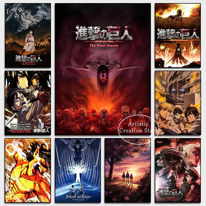 Attack Titan Canvas Poster – Attack on Titan Anime Wall Art